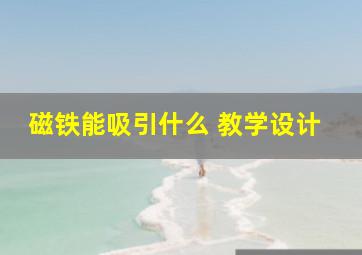 磁铁能吸引什么 教学设计